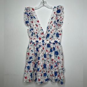 LoveShack Fancy Bennett Dress Blue Notte, L
